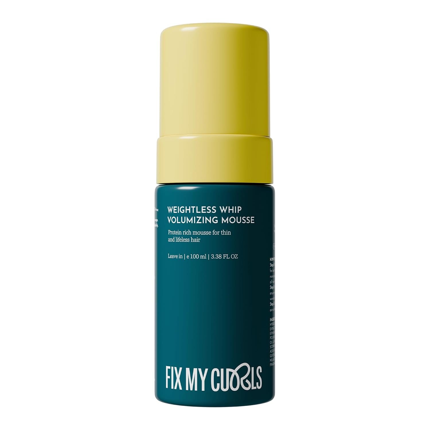 Fix My Curls Weightless Whip Volumizing Mousse | Enriched with Rice Protein for Hair Growth, & Apple Cider Vinegar | For Wavy, Curly, Frizzy Hair | Curl Enhancing | 100ml thumbnail