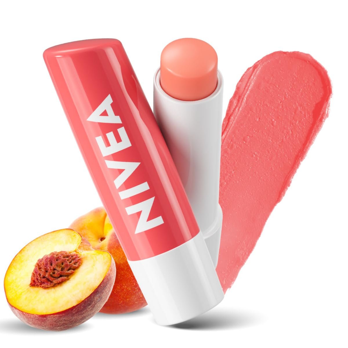 NIVEA Lip Balm, Fruity Peach Shine,4.8 g