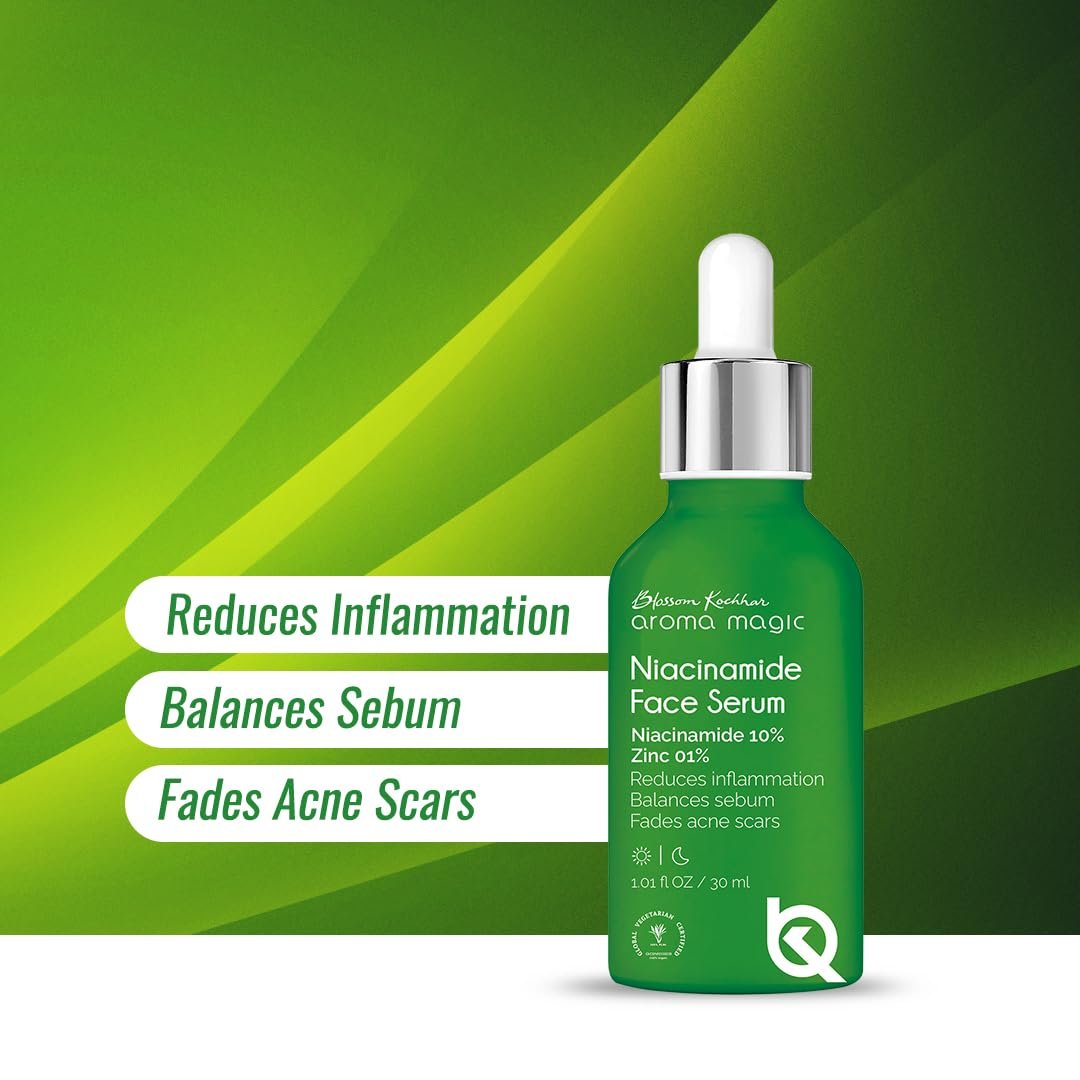 Aroma Magic 10% Niacinamide Face Serum for Acne Marks & Enlarged Pores, Hydration |1% Zinc PCA | Excess Oil/Sebum Control | 30ml thumbnail