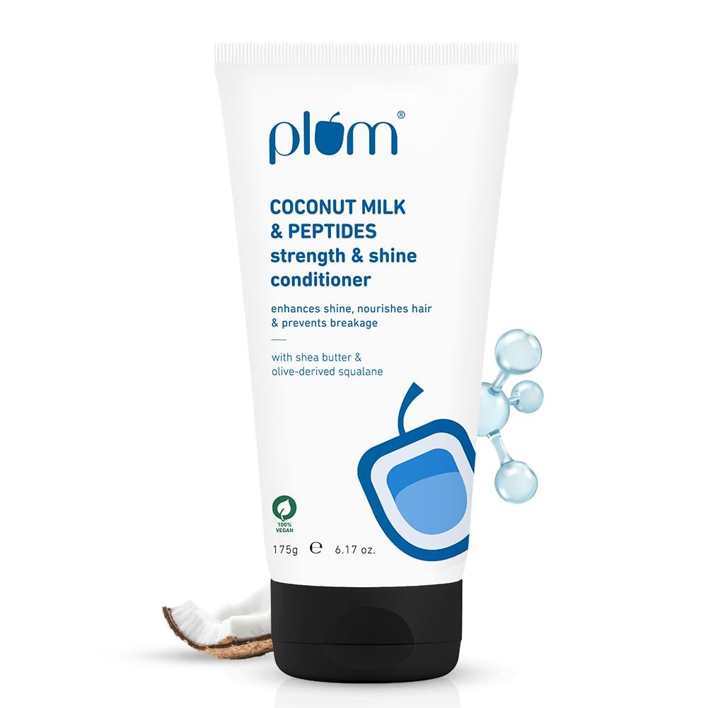 Plum Coconut Milk & Peptides Conditioner for Dull & Rough Hair | Provides Soft, Smooth & Silky Hair I 175gm |