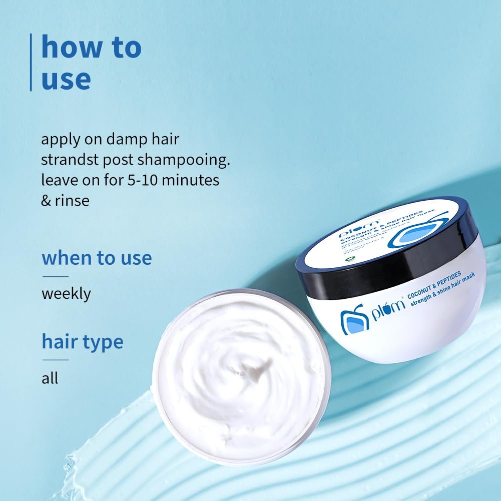 Plum Coconut Hair Mask | For Rough, Dry And Frizzy Hair | With Coconut Oil, Peptides & Shea Butter I Hair Spa For Women & Men I 200G, 1 Count thumbnail