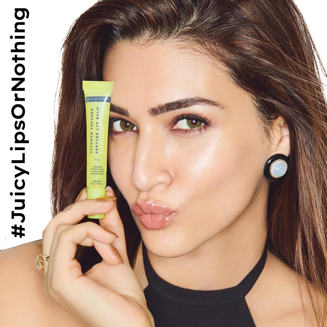 Hyphen-Vitamin Infused Peptide Lip Balm-Vanilla for Dry & Chapped Lips|Hydrating & Moisturizing Lip Balm for Unisex|for Dark Lips| Vegan,SLS & Parabens Free|10gm thumbnail