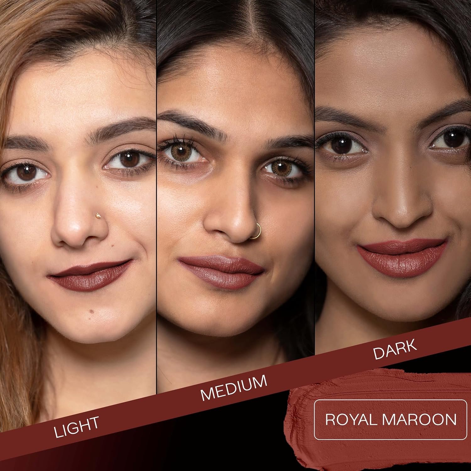 FACES CANADA Weightless Matte Lipstick - Royal Maroon 16 (Maroon), 4.5g | Highly Pigmented Lip Color | Smooth One Stroke Glide | Moisturizes & Hydrates Lips | Vitamin E, Jojoba & Almond Oil thumbnail