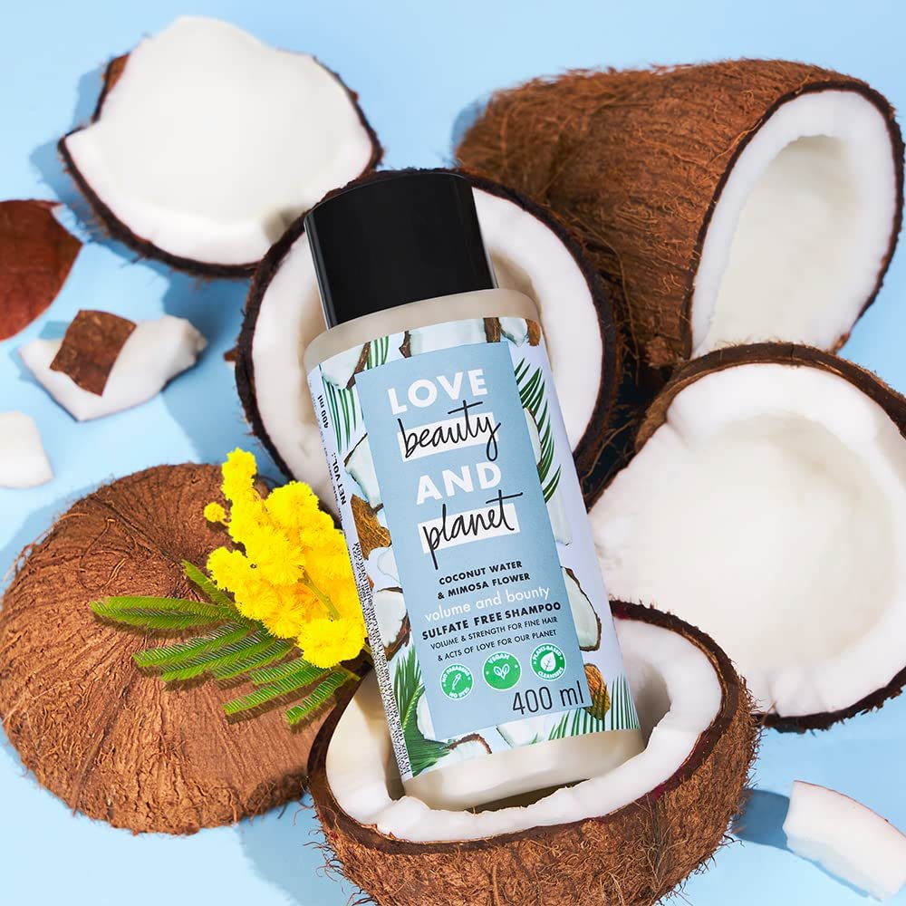 Love Beauty & Planet Coconut Water and Mimosa Flower Sulfate Free Volume and Bounty Shampoo|| No Parabens|| No Dyes|| 100% Organic Coconut Oil|| 400ml thumbnail