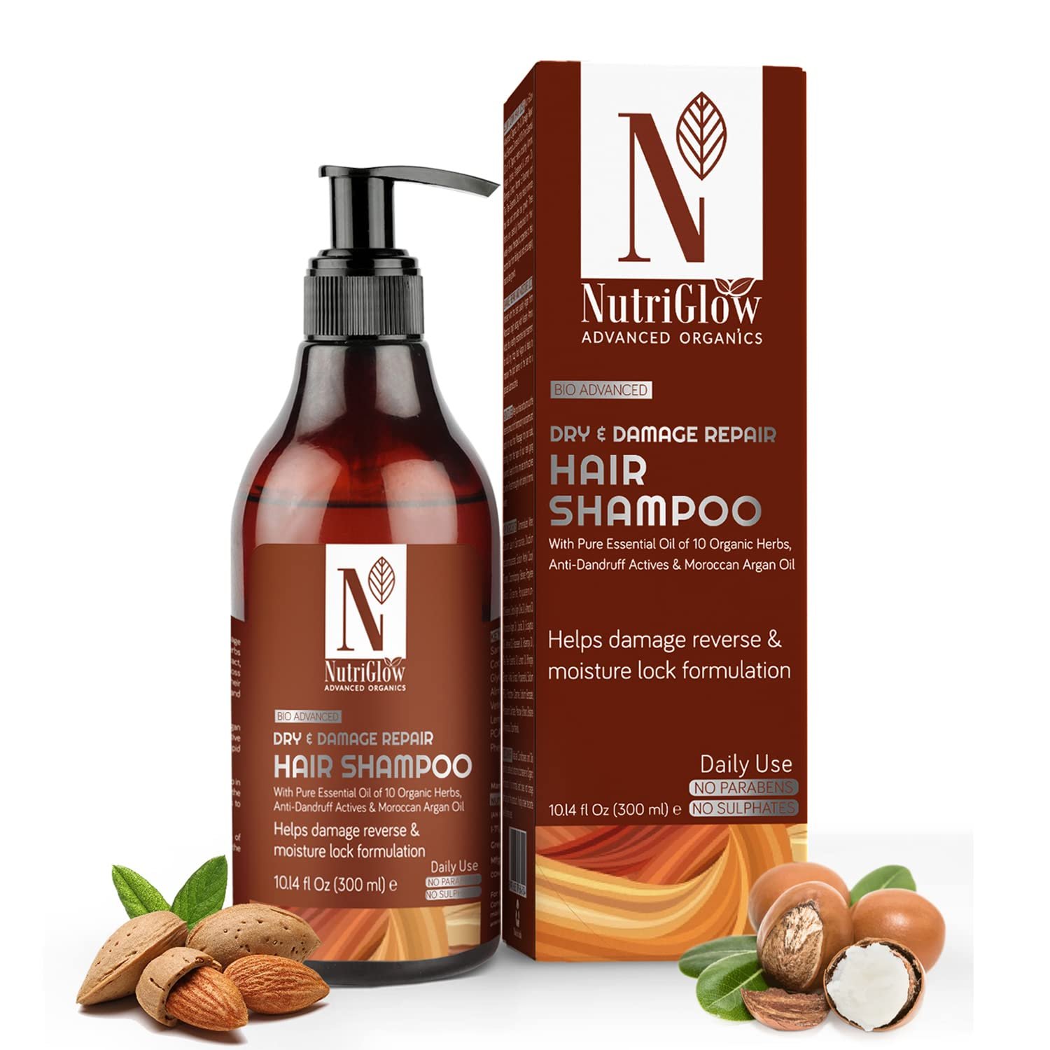 NutriGlow Advanced Organics Bio Dry and Damage Repair Shampoo 300ml