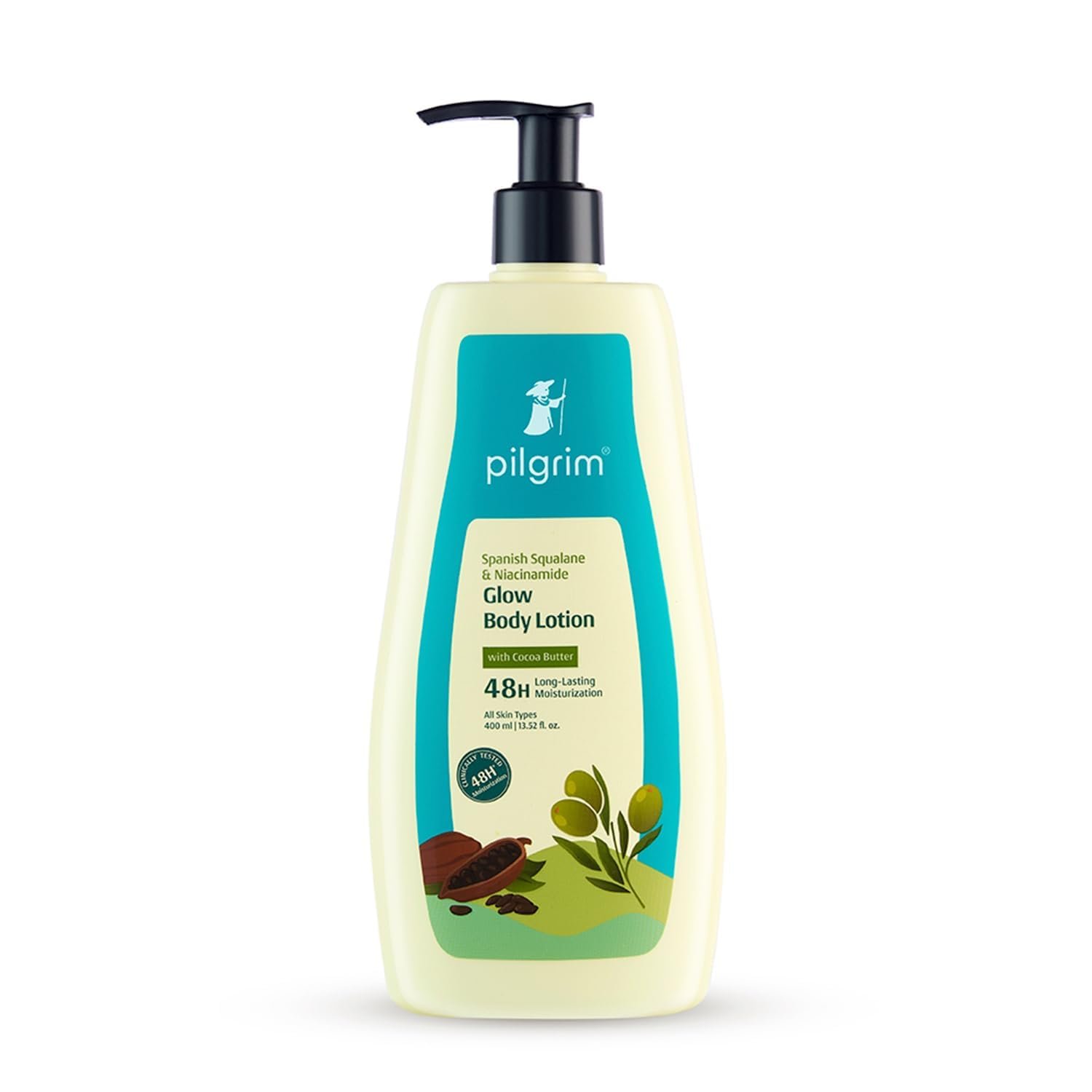 Pilgrim French Red Vine & Hyaluronic Acid Ultra Smooth Body Lotion | 48H Moisturization | Body lotion for dry skin | Infused With Cocoa Butter | For All Skin Types 400ml thumbnail