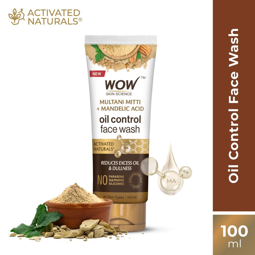WOW Skin Science Purifying Multani Mitti Face Wash for All Skin Types | Controls Excess Oil | Brightens & Purifies Skin | Face Wash for Women & Men | Paraben Free | 100 ml thumbnail