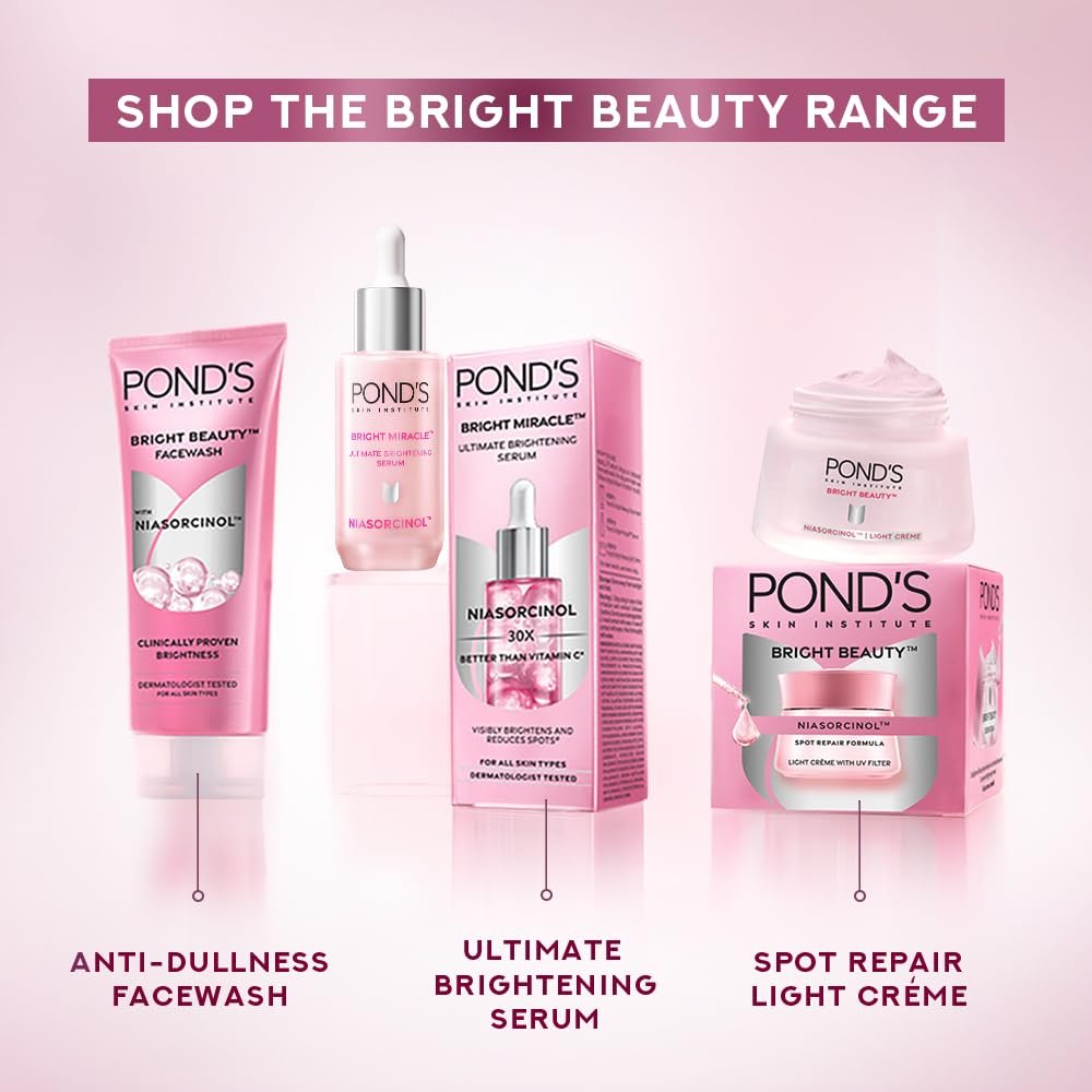 Pond's Bright Beauty Spot-less Glow Serum|| Infused with Hyaluronic Acid|| Vitamin B3|| Gluta-Boost-C|| 30ml thumbnail