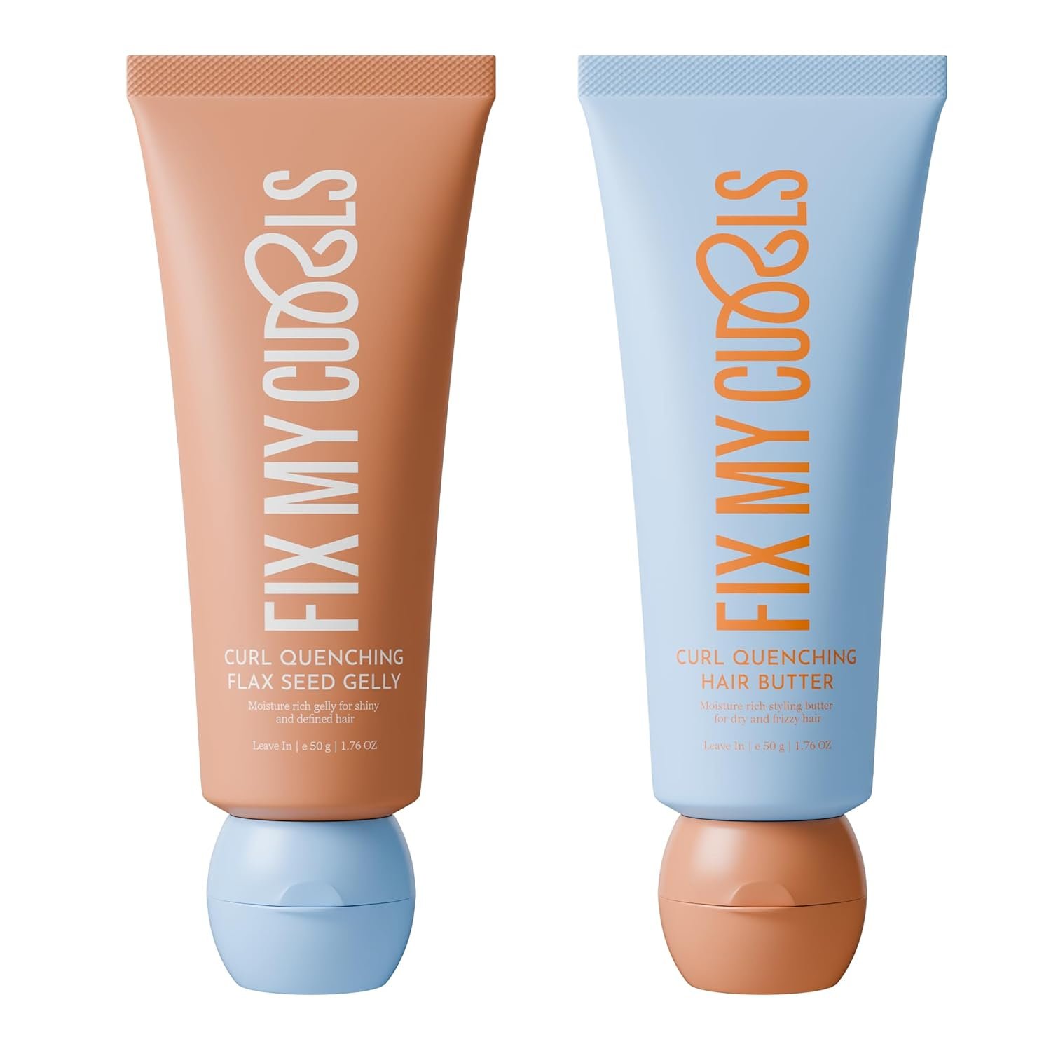 Fix My Curls Curl Quenching Moisture Styling Duo | For Curly, Wavy, Dry, Frizzy Hair | Enriched With Aloe Vera, Chia Seed, and Flax Seed | Silicone Free Curl Activator | Frizz Control | 50gm