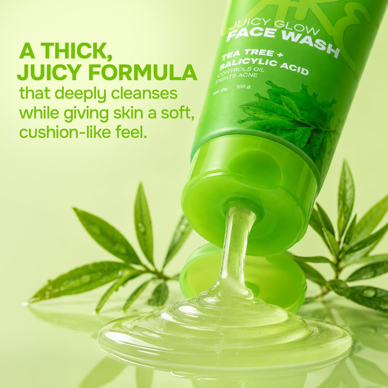 Swiss Beauty Care Juicy Glow Face Wash | Tea Tree + Salicylic Acid 1% | Removes Dirt & Grime | Combats Acne | Reduces Excess Oil | Unclogs Pores -100g thumbnail