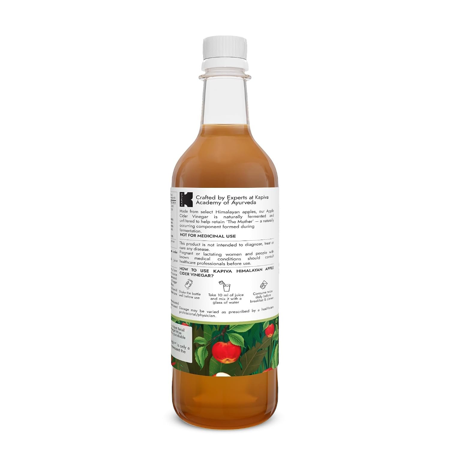Kapiva Himalayan Apple Cider Vinegar with Mother 500ml | Raw & Unfiltered | Helps with Digestion & Weight Care thumbnail