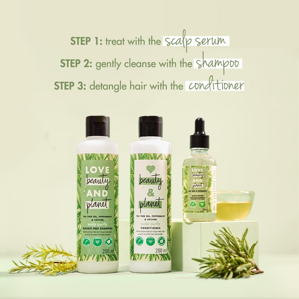 Love Beauty & Planet Anti-Dandruff Scalp Serum with Tea Tree & Rosemary Extracts 50ml | No Parabens, No Dyes thumbnail