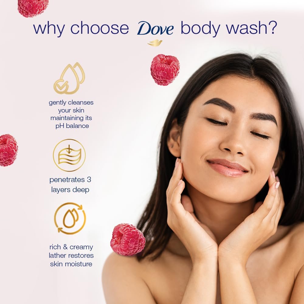 Dove Renewing Raspberry Body Wash with Lime for Renewed Skin, Refreshing Scent, 1L thumbnail