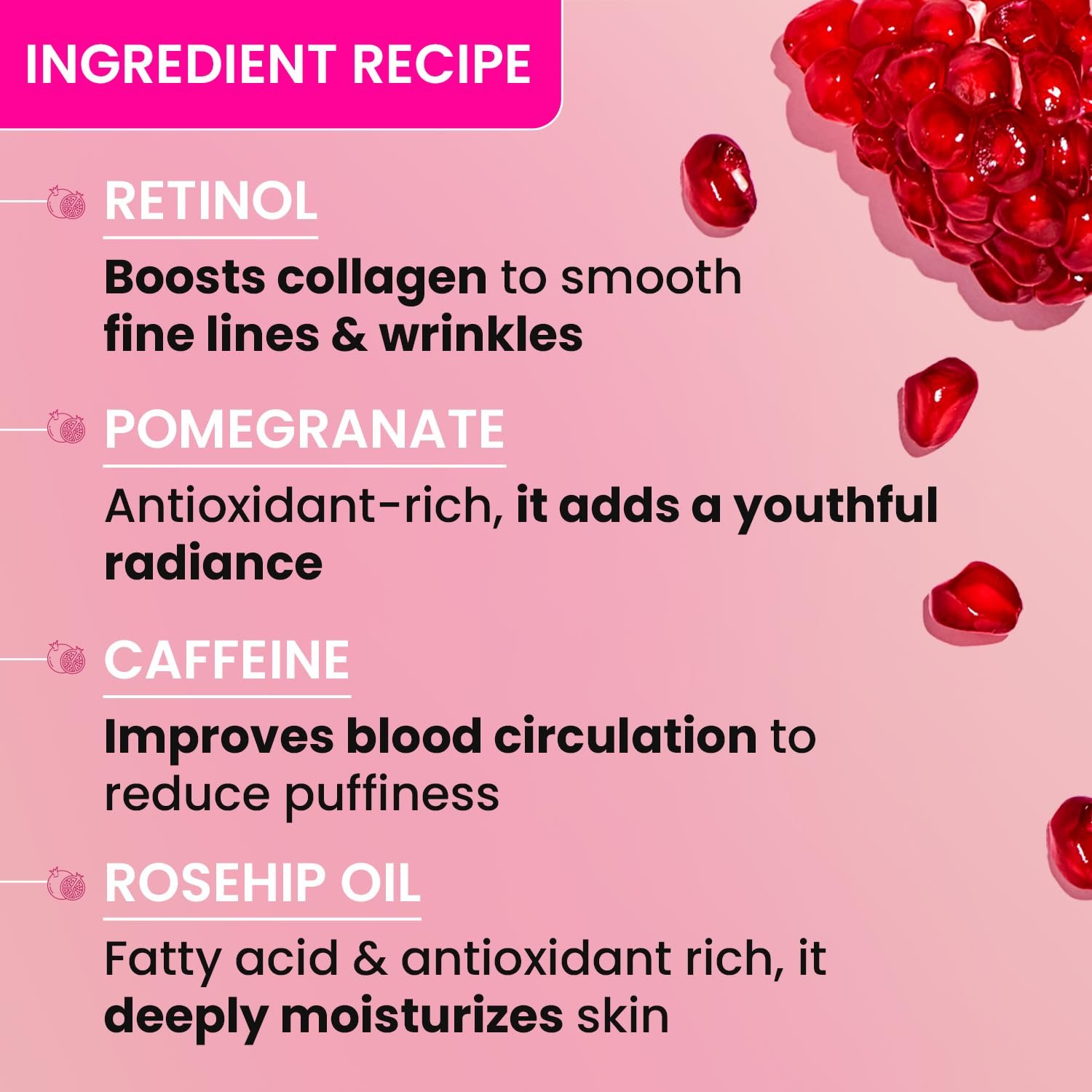 Dot & Key Pomegranate Retinol + Caffeine Eye Cream | Smoothens Fine Line & Wrinkles | Fades Dark Circles | Locks Moisturizer to Prevent Dryness | Improves Skin Elacticity & Firmness | 20ml thumbnail