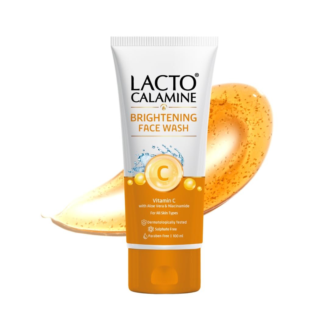 Lacto Calamine Vitamin C Face Wash | Pack of 1 x 100ml | Aloe Vera & Niacinamide Face Wash for Glowing Skin | thumbnail