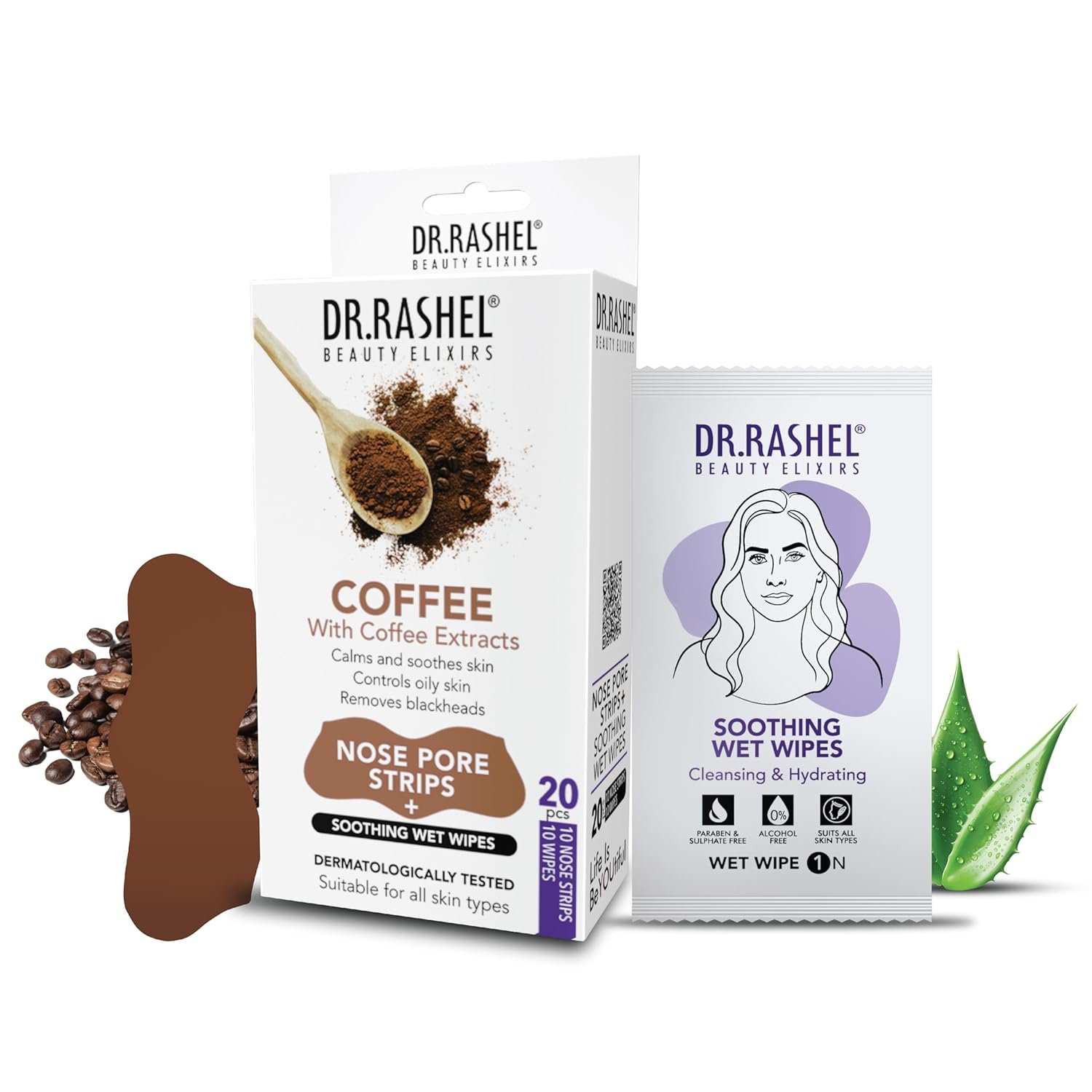 DR.Rashel Nose Pore Strips For Pore Cleansing | Deep Cleansing Nose Strips For Instant And Painless Blackheads Removal | Deep Purifying Blackhead Remover Strips for Nose | 10+10 PCS (Coffee)