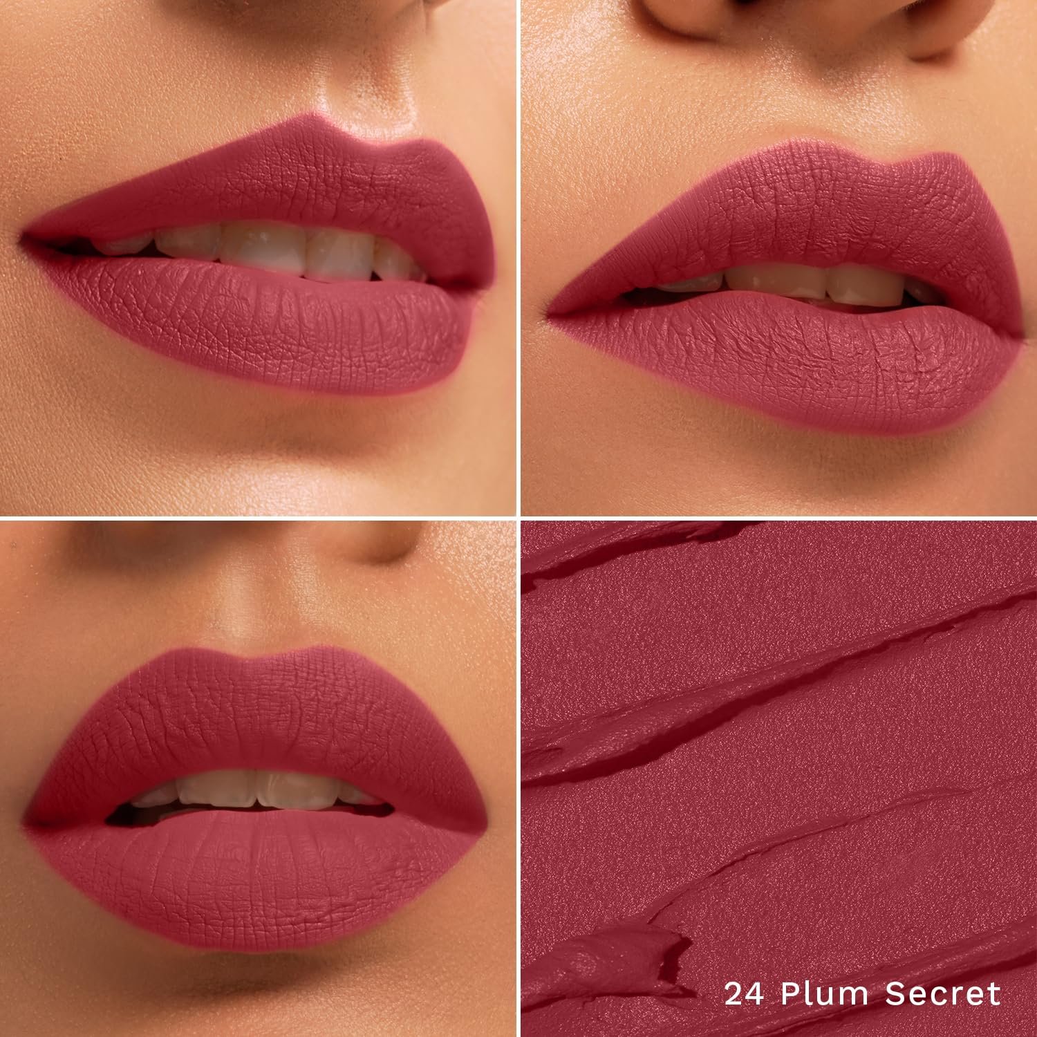 Pilgrim Long Lasting Crayon Lipstick | Intense Matte Finish | Waterproof & Lightweight | Highly Pigmented & Enriched With Ceramides & Mango Seed Oil (Plum Secret-24) thumbnail