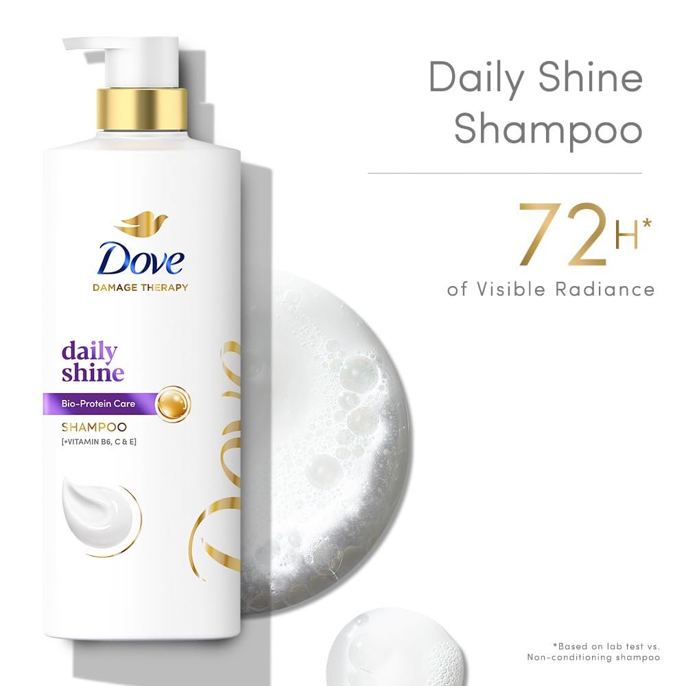 Dove Daily Shine Shampoo 650 ml|| For Damaged or Frizzy Hair|| Makes Hair Soft|| Shiny And Smooth - Mild Daily Shampoo for Men & Women thumbnail