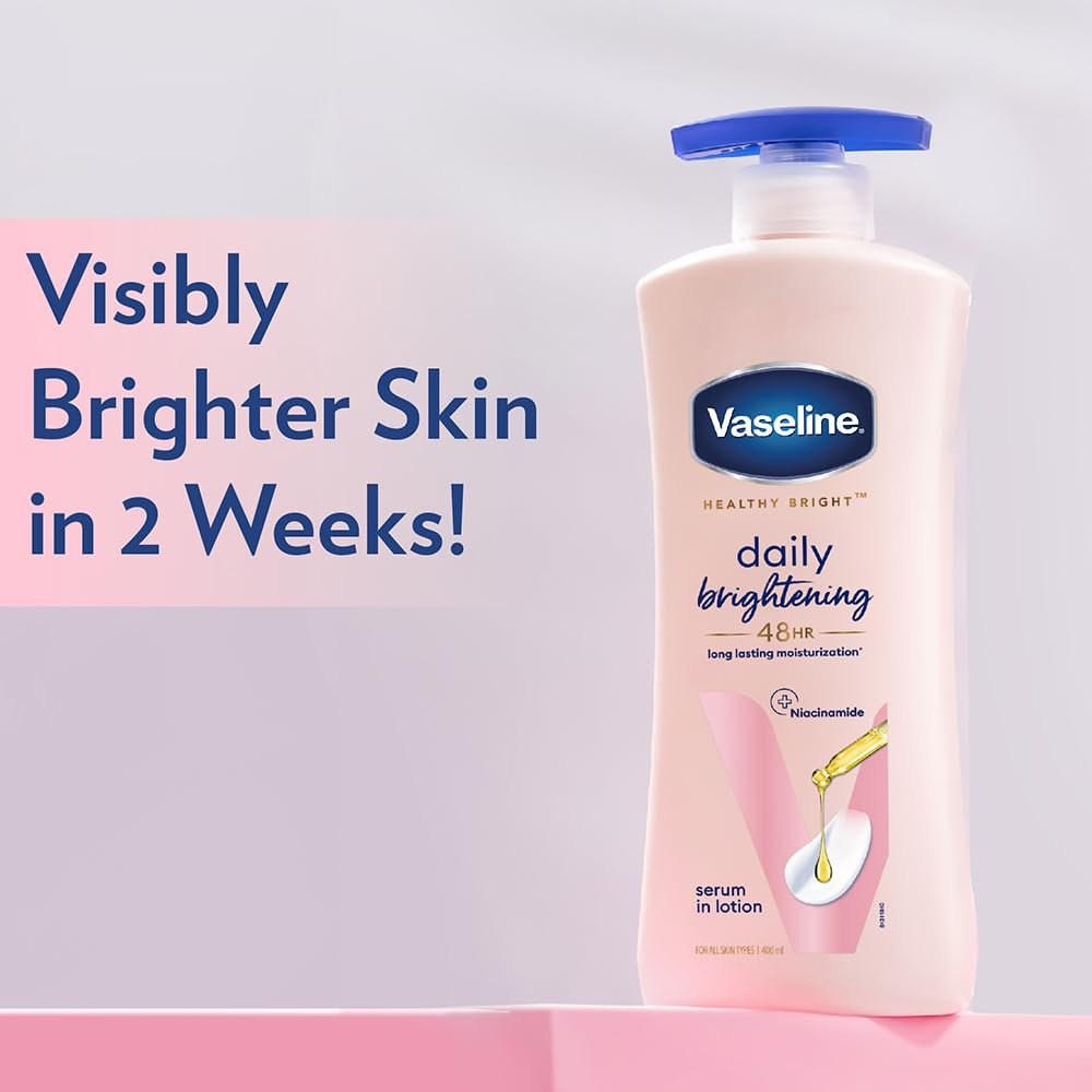 Vaseline Daily Brightening Body Lotion For Healthy & Glowing Skin with Niacinamide 400ml (Pack of 1) thumbnail