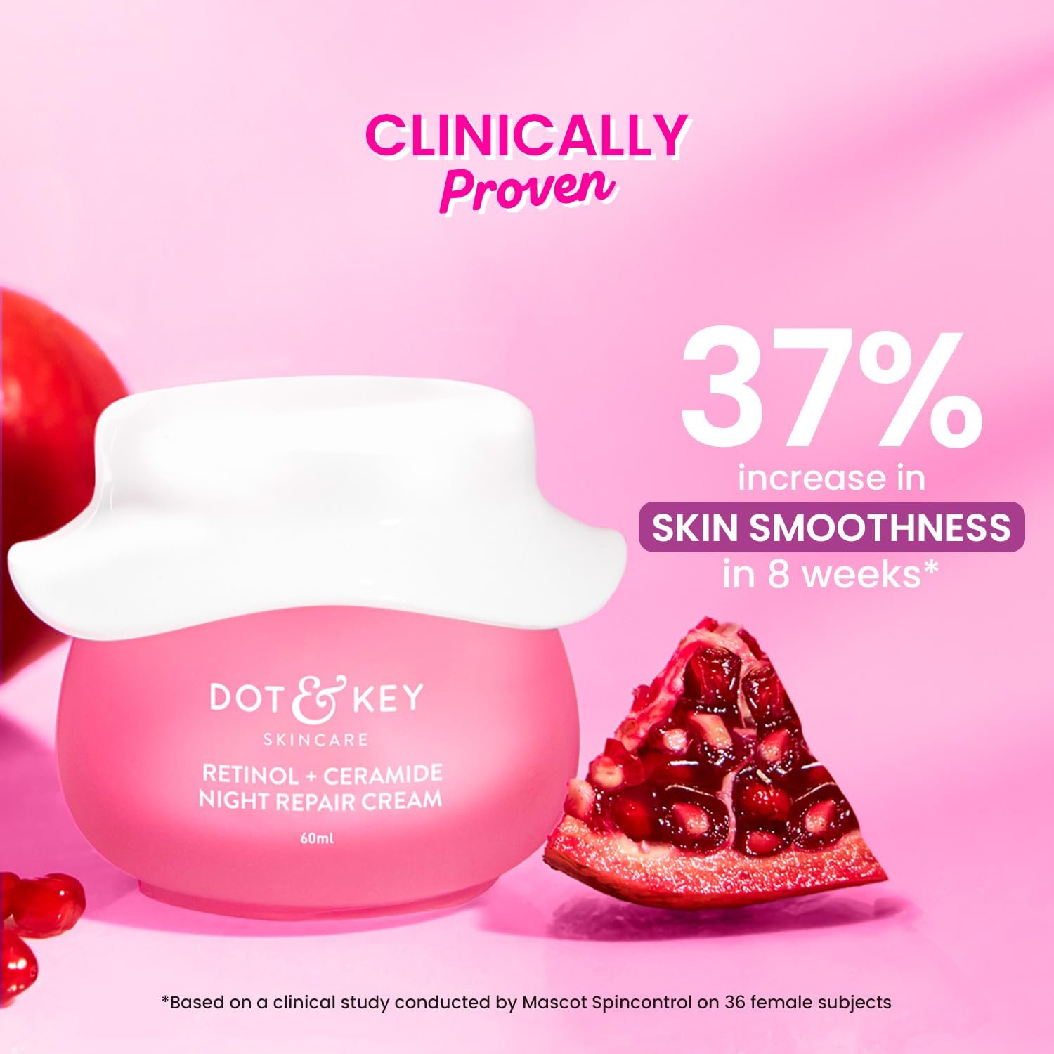 Dot & Key Night Reset Retinol + Ceramide Night Cream | Anti Aging Cream For Women & Men | Reduces Fine Lines & Wrinkles | Oil Free & Non Sticky Moisturizer 60ml thumbnail