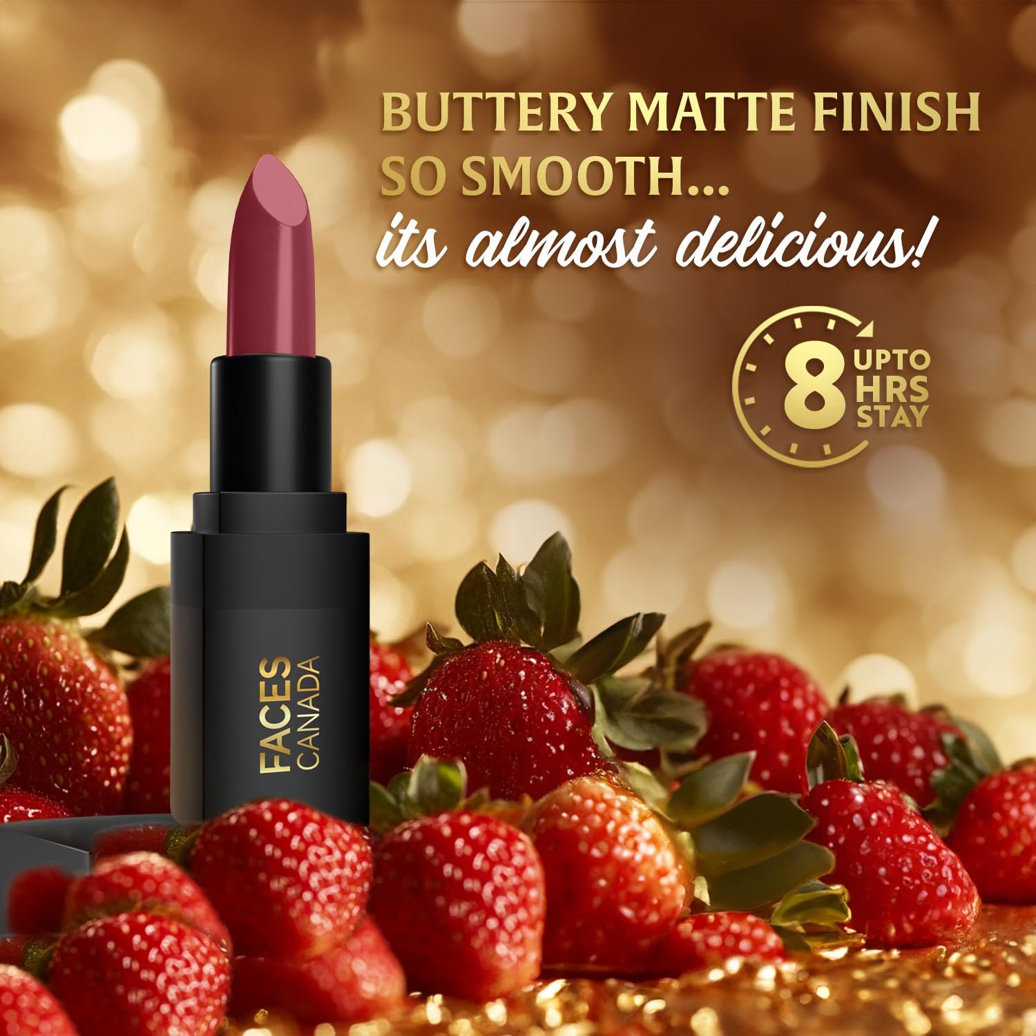 FACES CANADA Comfy Matte Wow Bullet Lipstick - Plum Meringue (Plum) 4.2g | Smooth Matte Finish | Highly Pigmented | Long Lasting | Super Hydrating | Glides Effortlessly thumbnail