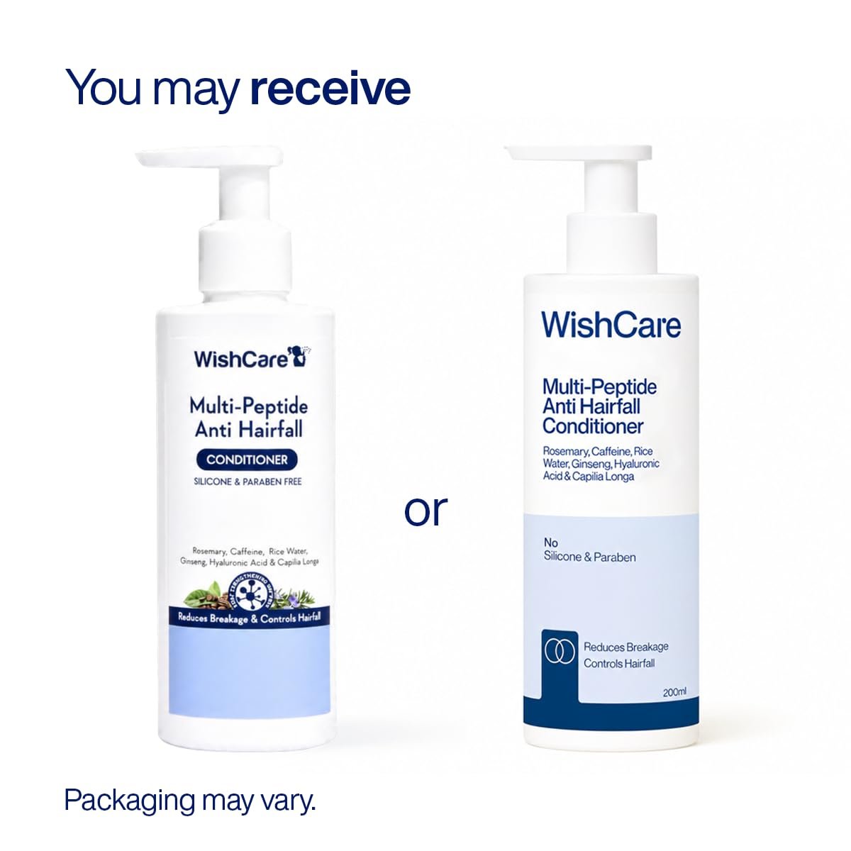 WishCare Multi Peptide Anti Hairfall Conditioner | Controls Hair Fall & Promotes Hair Growth | Conditioner For Frizzy Hair, Dry Hair | With Rice Water, Rosemary & Hyaluronic Acid | 200ml thumbnail