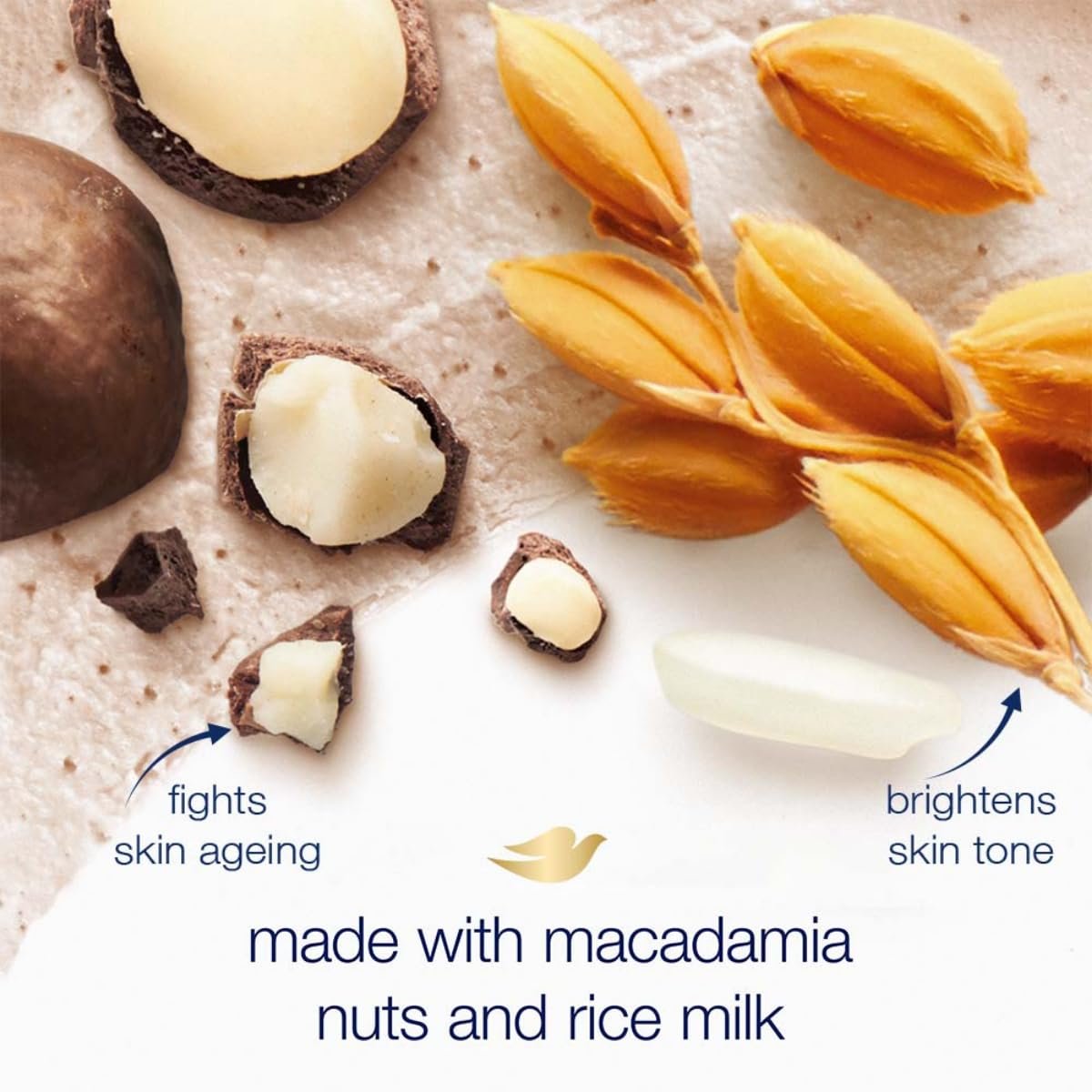Dove Exfoliating Body Polish| Body Scrub |Deeply Nourishing Crushed Macadamia and Rice Milk |Moisturises & Brightens Skin | Sulphate Free|298gm thumbnail