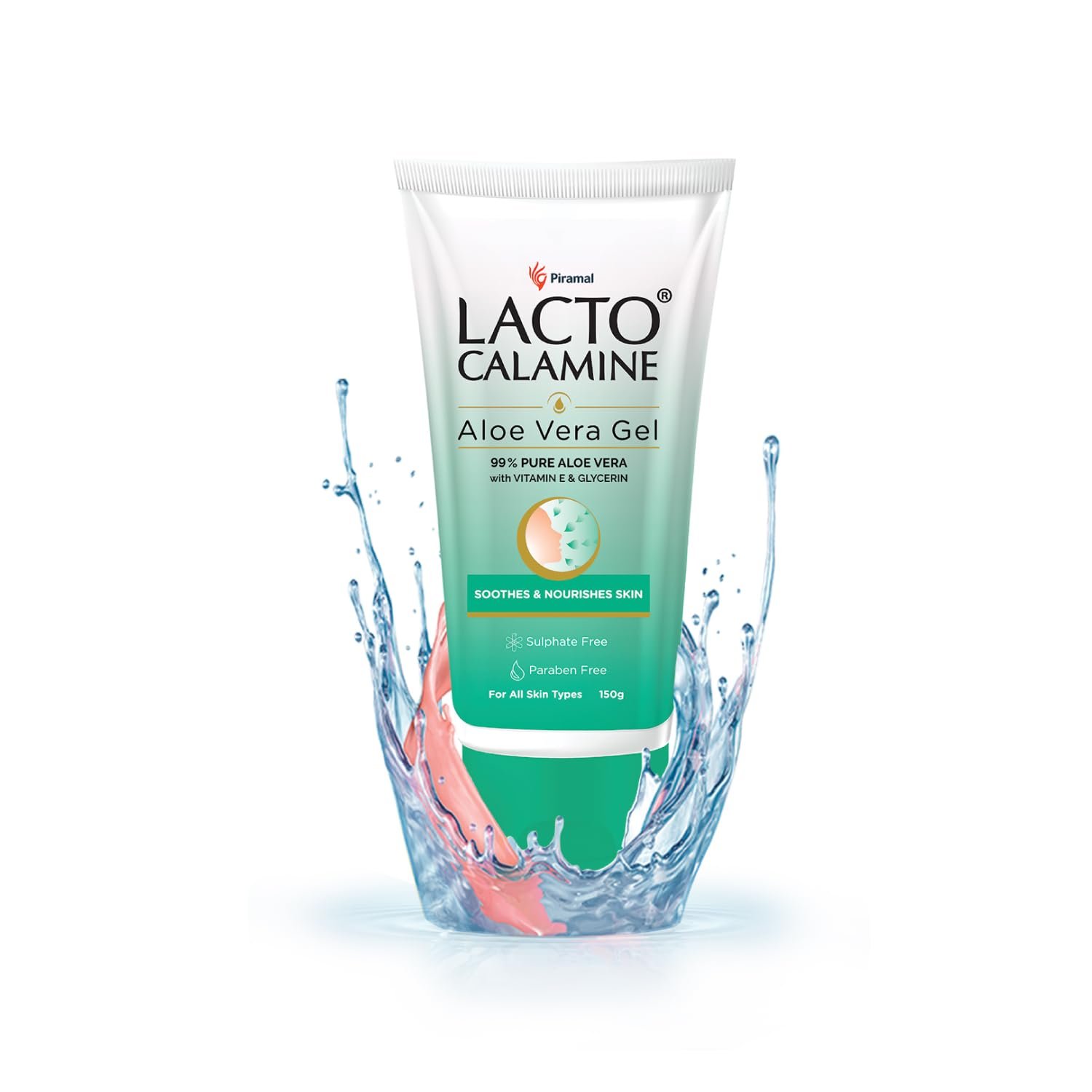 Lacto Calamine Aloe Vera Gel For Face | 150g | Moisturizer For Face With 99% Pure Natural AloeVera, Vitamin E & Glycerin For Hydrating Skin, Body & Hair |