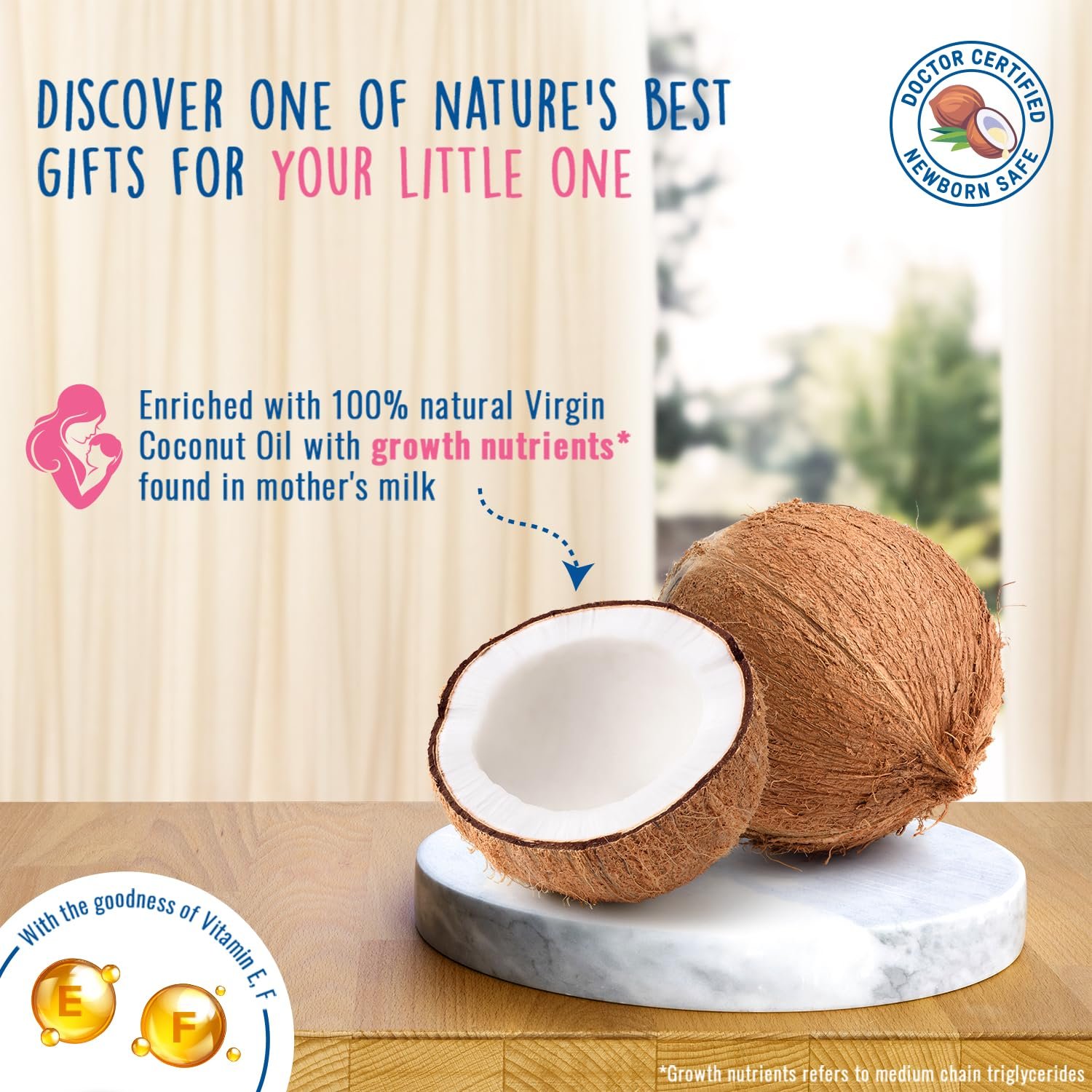 Parachute Advansed Baby Massage Oil for New Born| 100% Virgin Coconut Oil | Clinically Proven for Better Growth| Vitamin E & F| 200 Ml thumbnail