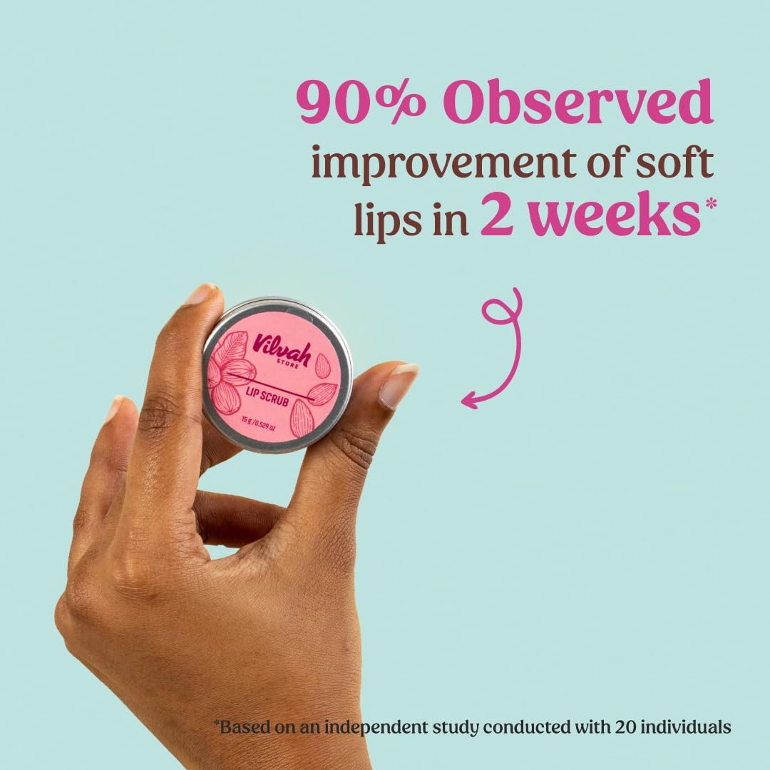 Vilvah Lip Scrub | Exfoliates & Removes Dead Skin, Reduces Lip Pigmentation & Tan, Heals Chapped & Cracked Lips, Moisturising Care with Lemon Oil, Avocado Oil & Shea Butter ,10g thumbnail