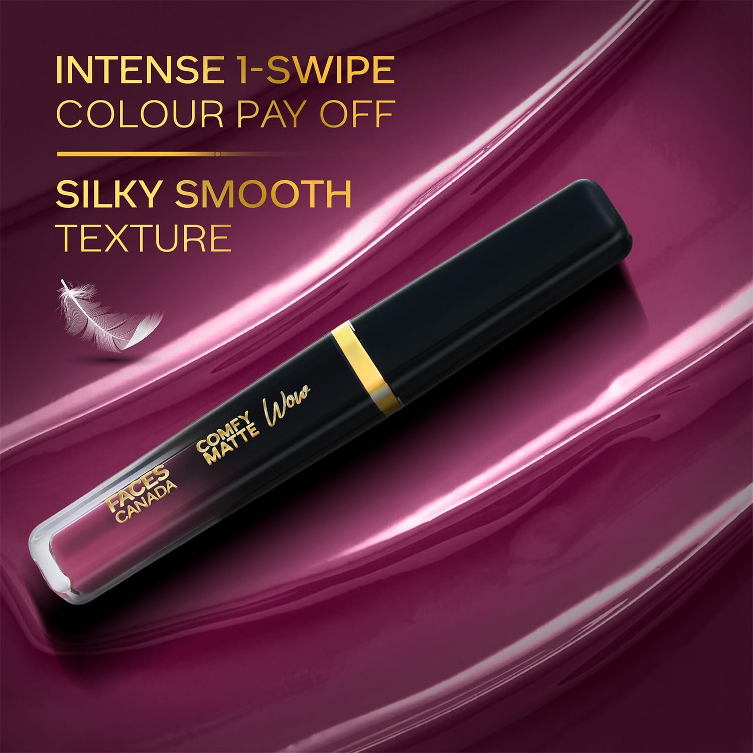 FACES CANADA Comfy Matte Wow Liquid Lipstick - Orchid Opulence 10 (Plum) 3.8ml | One Swipe Application | Highly Pigmented | Comfortable Wear | Glides Smoothly | Long Lasting thumbnail