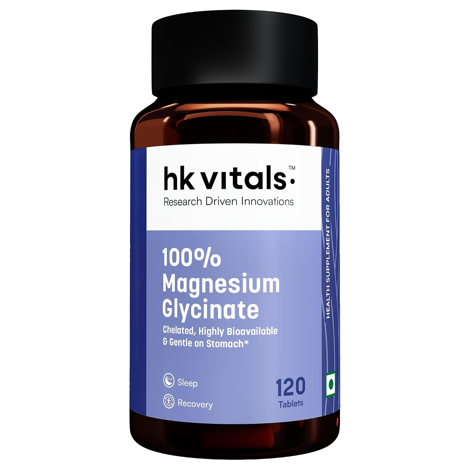 hk vitals 100% Magnesium Glycinate 1880mg, 120 Tablets Supports Better Sleep Quality & Muscle Recovery | Trustified Certified thumbnail