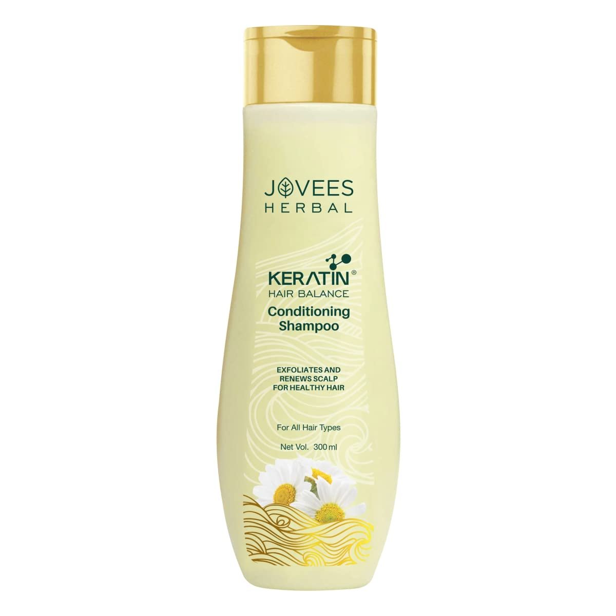 Jovees Herbal Keratin Hair Balance Conditioning Shampoo | Promotes Healthy, Shiny, and Bouncy Hair | Nourishes Scalp | Repairs Damage & Frizz | Makes Hair Soft & Smooth | All HairTypes 300ml