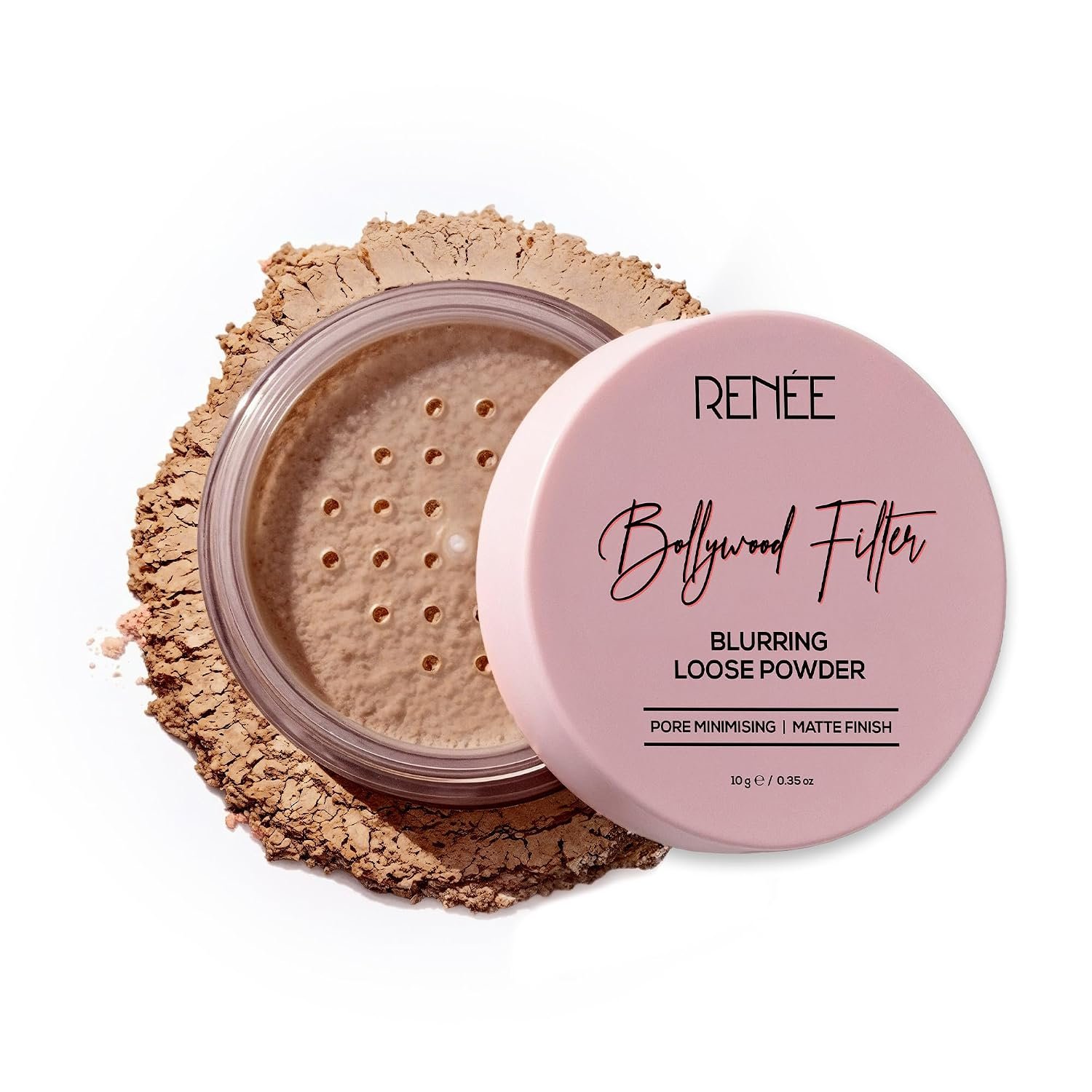RENEE Bollywood Filter Pore Blurring Loose Powder For Face - Warm Silk|Matte Finish, Sets Makeup, Blurs Pores, Controls Shine | For All Skin Types | 10g