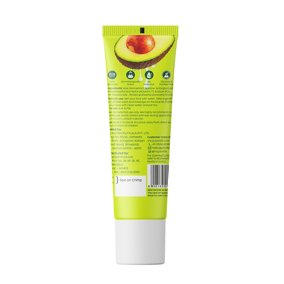 PLIX - THE PLANT FIX Avocado Ceramide Moisture Rush Juicy Cleanser (20 ml) | Ceramide Face Wash| Nourishes and Hydrates Skin | Gentle Cleanser for Sensitive Skin | For Men & Women thumbnail