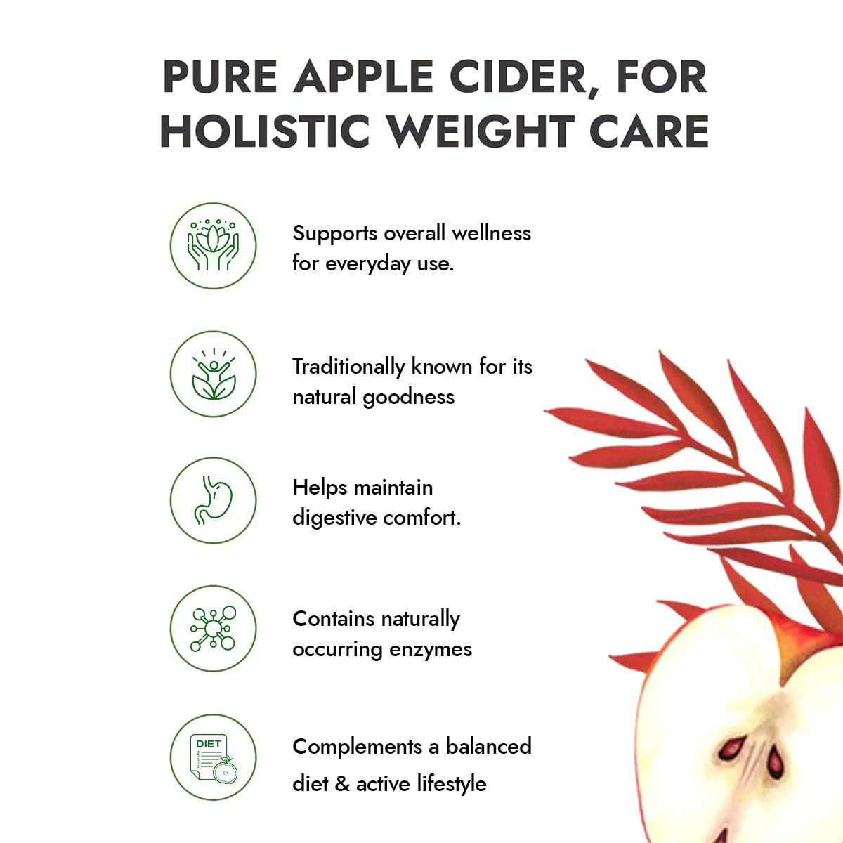 Kapiva Himalayan Apple Cider Vinegar with Mother 500ml | Raw & Unfiltered | Helps with Digestion & Weight Care thumbnail