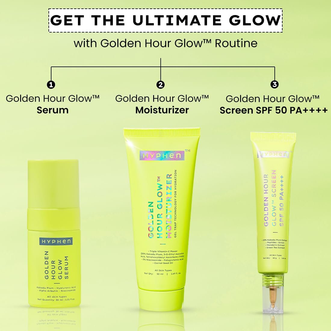 Hyphen Brightening Face Moisturizer with THD- 20% Kakadu Plum, Highly Stable Vitamin C| 3% Niacinamide- Dark Spots & Pigmentation | Lightweight Gel Cream Moisturizer for Dry, Oily, All Skin thumbnail