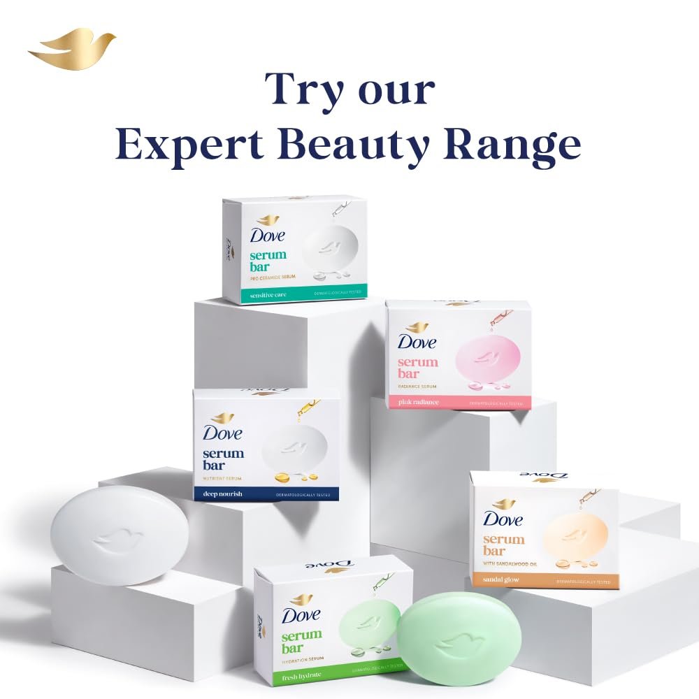Dove Serum Bar with Pro-Ceramide Serum | Sensitive Care Beauty Bar for Gentle Cleansing & Nourishment | 125g x 3 (375g) thumbnail