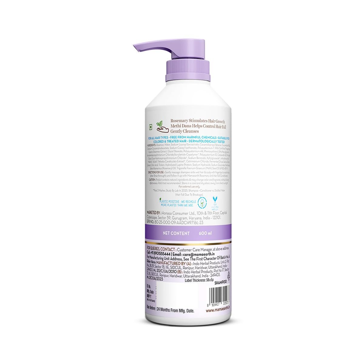 Mamaearth Rosemary Anti-Hair Fall Shampoo 600ml thumbnail