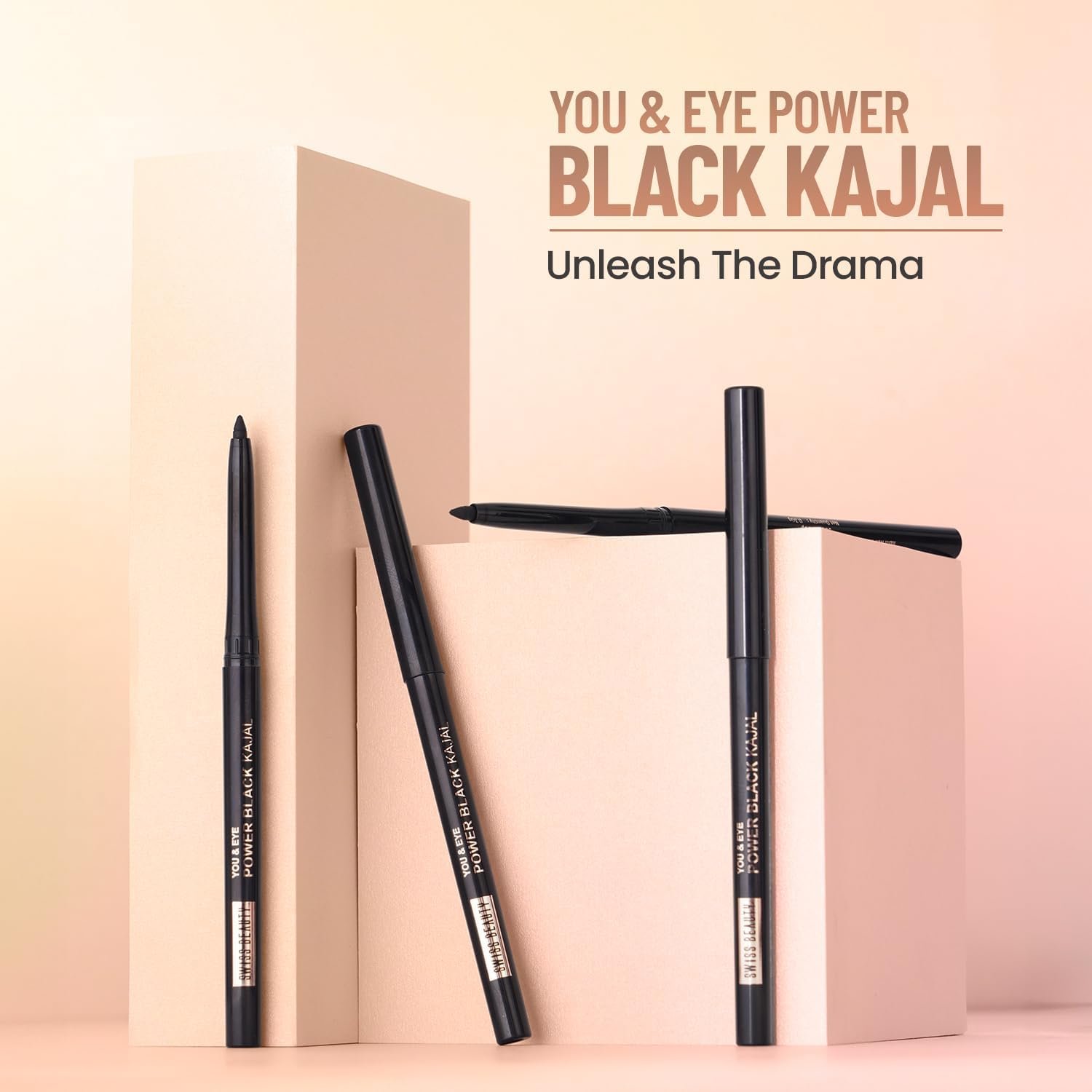 SWISS BEAUTY You & Eye Power Black Pencil Kajal | Waterproof & Smudge-Proof | 24 Hour Stay | Matte Finish Black Kajal | 0.30gm thumbnail