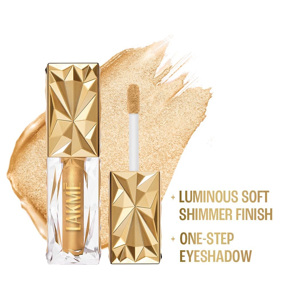 Lakme Be-jewel Satin Eye Tint | One-Step Liquid Eyeshadow | Air light Mousse Texture |Waterproof - 04 Gold Rush 4.5ml thumbnail