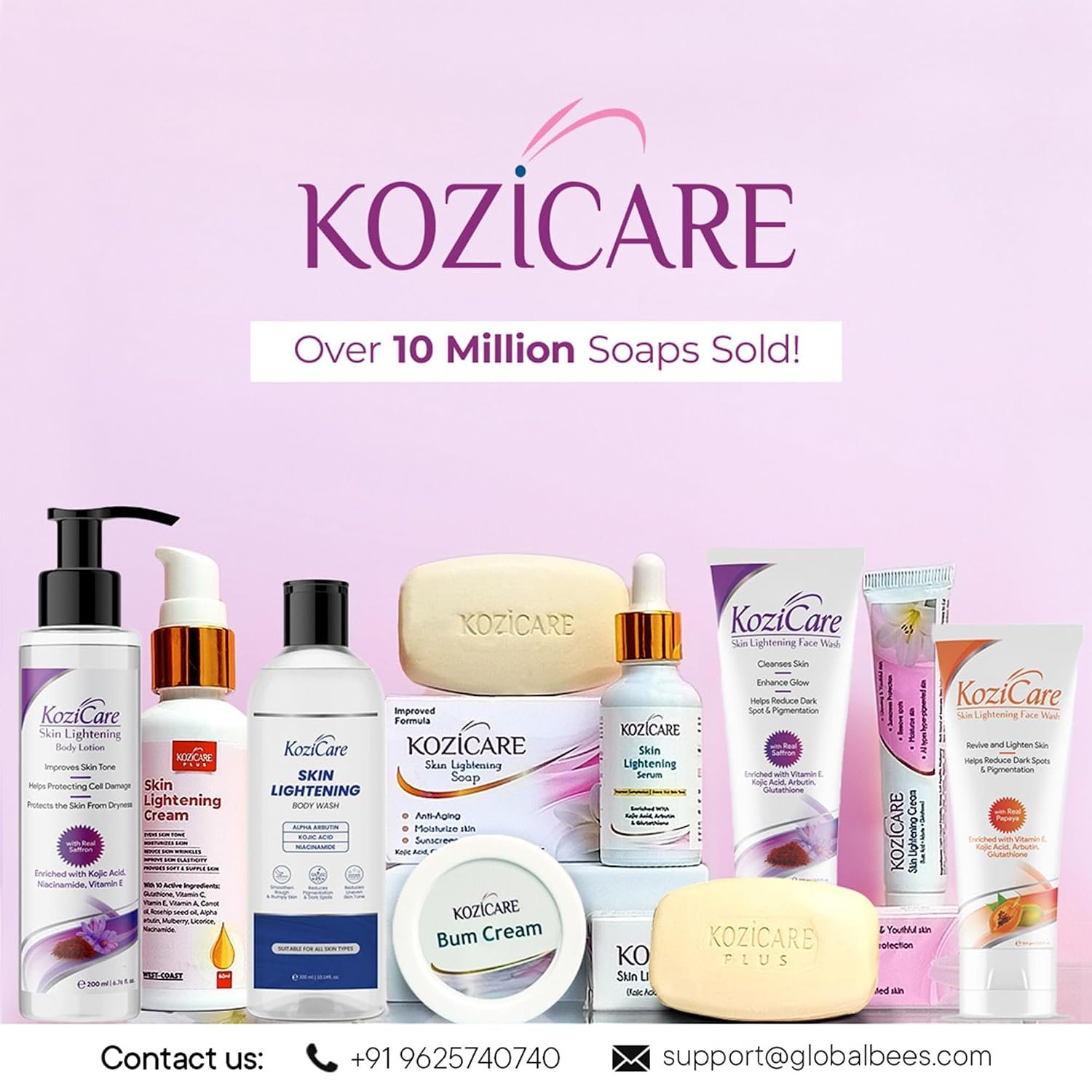 Kozicare Skin Lightening Cream - 15gm (Pack of 10)| Enriched with Kojic Acid, Alpha Arbutin, Glutathione, Niacinamide and Vitamin C | Best for Melasma, Pigmentation, Acne Scars, Dark Spot thumbnail