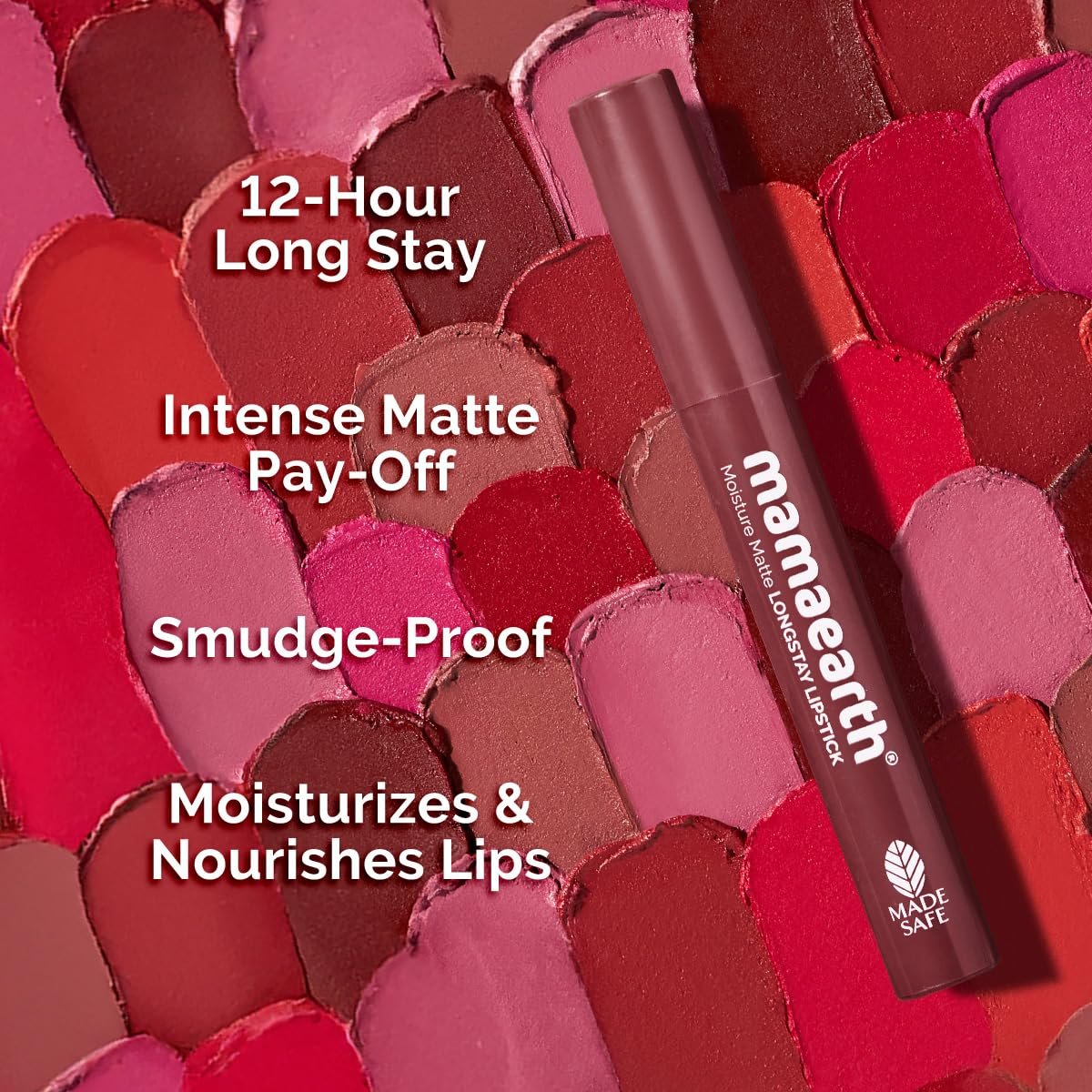 Mamaearth Moisture Matte Longstay Lipstick with Avocado Oil & Vitamin E for 12 Hour Long Stay-21 Amber Rose - 2 g thumbnail