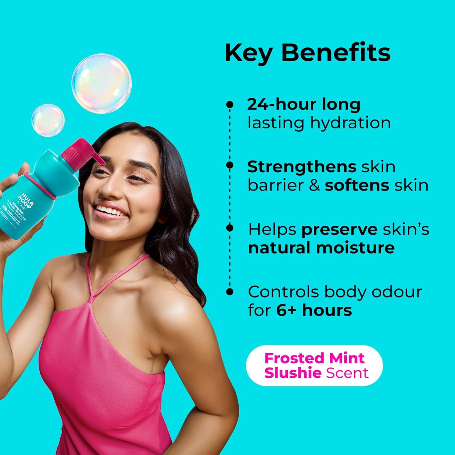 Hula Hoop HydraLock Body Wash by Foxtale | 24Hrs Hydration | Hyaluronic Acid + Cica Extract + Menthol | Cleanses, Hydrates, & Repairs Skin | 6+ hours Odor Protection + Fresh Aqua Scent | 250 thumbnail