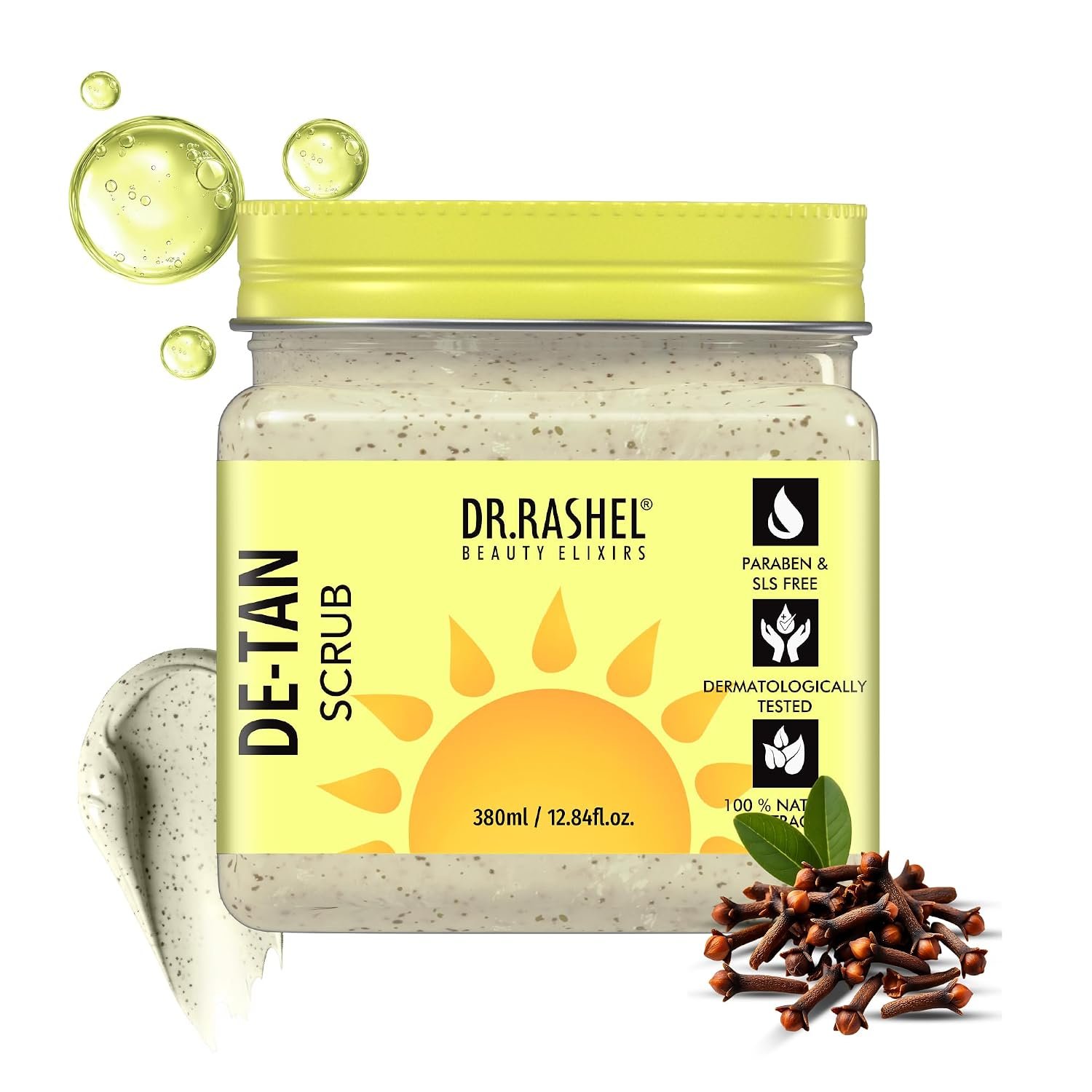 DR.RASHEL Beauty Elixirs De-Tan Scrub for Face & Body with Vitamin C, Walnut Shell Removes Tan, Dead Skin & Blackheads Deep Exfoliating Scrub for Men & Women 380ml thumbnail