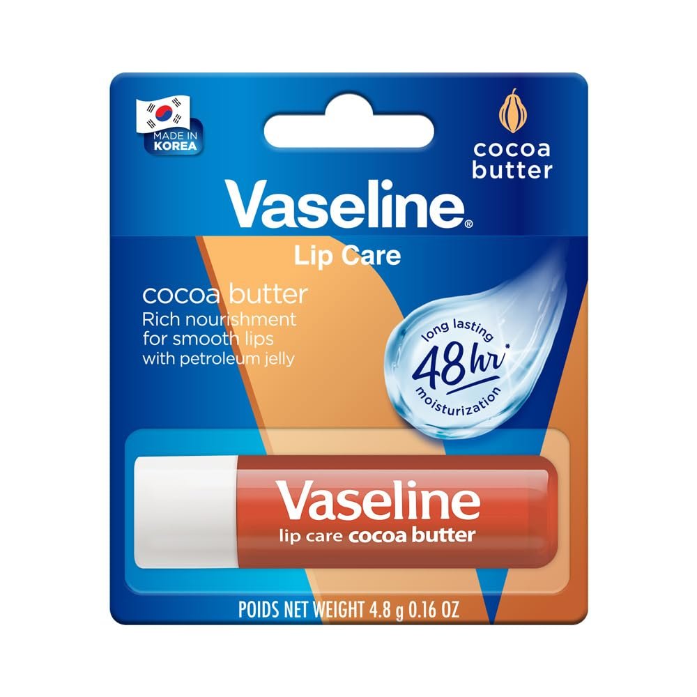 Vaseline Lip Care | Cocoa Butter Lip Balm Stick | up to 48Hr moisturization | with cocoa & shea butter | made in South Korea | 4.8g thumbnail