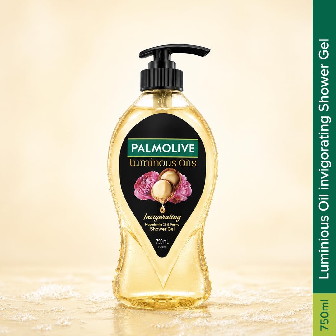 Palmolive Luminous Oil Invigorating Body Wash, 750ml Pump Bottle, 100% Natural Macadamia Oil & Peony Extracts For Everyday Freshness & Radiant Skin, PH Balanced Bodywash thumbnail