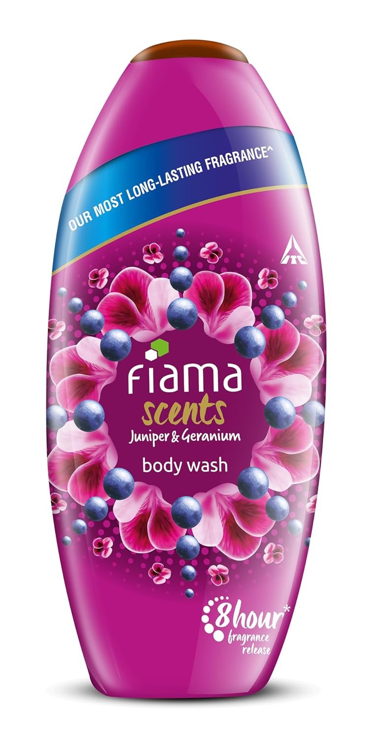 Fiama Scents Body Wash Shower Gel Juniper & Geranium, 250ml, Body Wash for Women & Men with Skin Conditioners, Long Lasting 8 Hour Fragrance Lock Technology, |