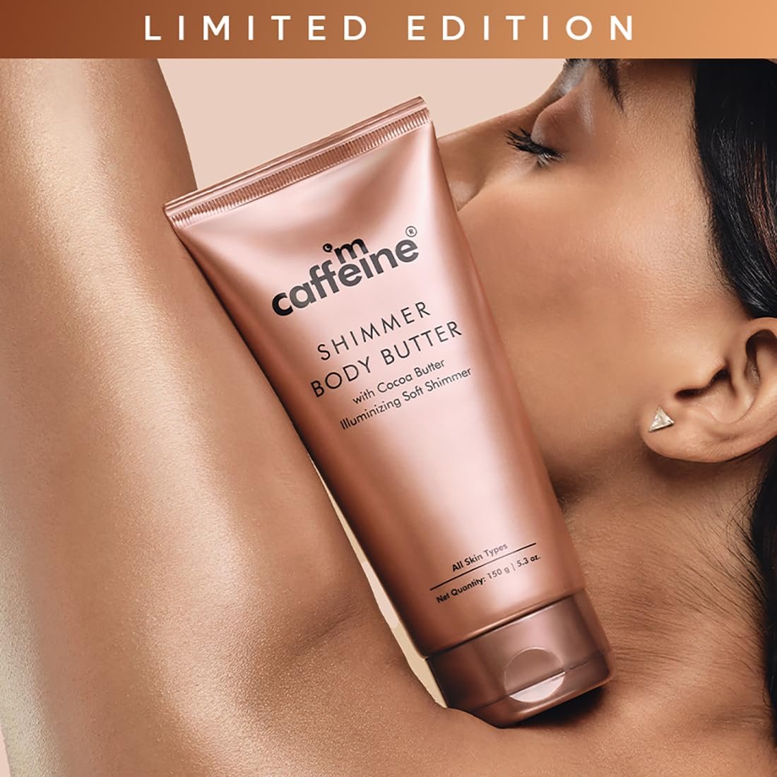 mCaffeine Shimmer Body Butter With Cocoa Butter For Shimmery & Glowing Skin (150 g) thumbnail