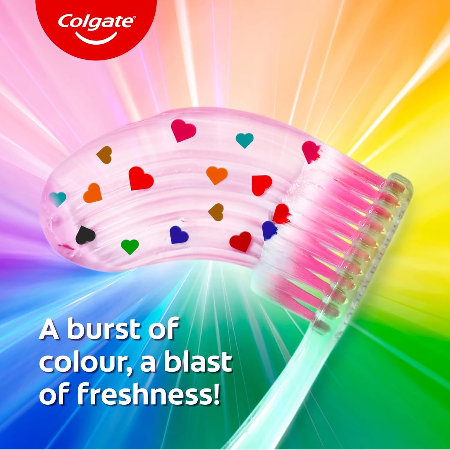 Colgate MaxFresh Rainbow Fresh Gel Toothpaste, with Heart Shaped Cooling Crystals, Triple Mint Flavour, and Ultrafreeze Technology for Intense Freshness, 100g thumbnail